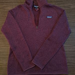 Patagonia Women's better sweater quarter zip, burgundy purple color